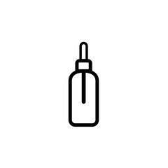 Сosmetic white clean bottle line vector icon for website or app and logo on white background