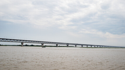 Fototapeta premium The dream of the Bangladesh Padma bridge is ready to use. Tomorrow on June 25, 2022, Honorable the Prime Minister of Bangladesh will inaugurate the Padma Bridge.