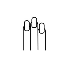 Nail icon line vector icon for website or app and logo on white background. Sing pictogram for menu in liner thin design. Pixel prefect