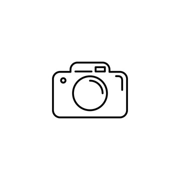 Photo line vector icon for website or app and logo on white background. Sing pictogram for menu in liner thin design. Pixel prefect