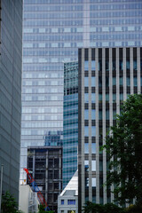Obraz premium ガラス張りのビルの間の風景
