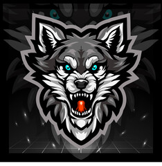 Wolf head mascot. esport logo design