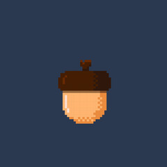 acorn nut in pixel art style © Pixeleart