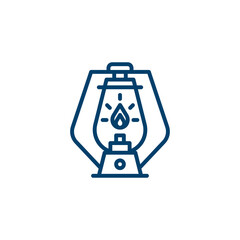 Camping lantern line icon. linear style sign for mobile concept and web design. Outline vector icon. Symbol, logo illustration. Vector graphic
