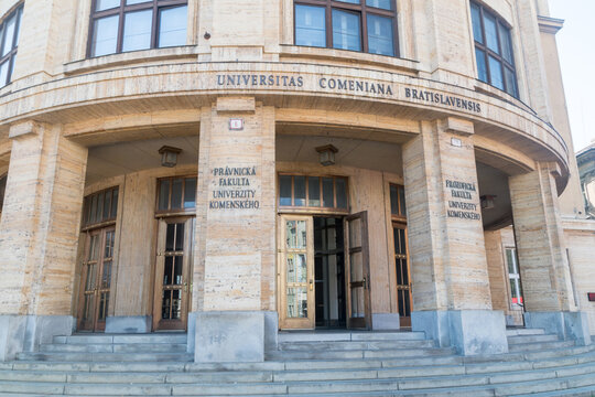 Bratislava, Slovakia - May 31, 2022: Comenius University in Bratislava, Faculty of Law and Philosophy.