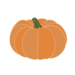 Pumpkin icon in flat style isolated on white background.