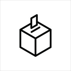 Hand voting ballot box icon, Election Vote concept, Vector illustration on white background.