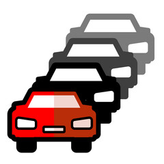 Traffic jam line icon isolated on a white background.