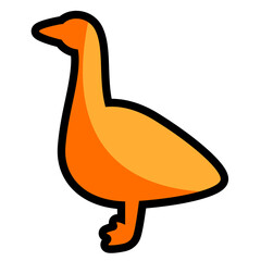 Goose line icon isolated on a white background.