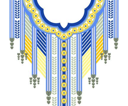 Geometric ethnic oriental tribal pattern traditional .Floral necklace embroidery vector design for fashion background,wallpaper,clothing 