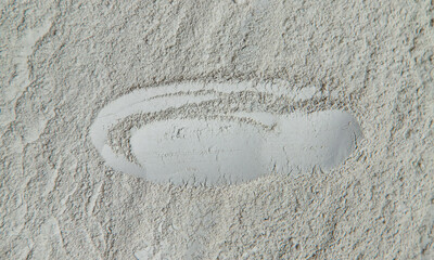 Mask clay powder spa texture for face and body. Selective focus.