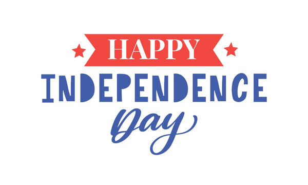 4th of july independence day lettering background