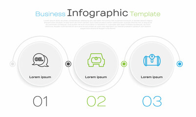 Set line Word oil, Gas tank for vehicle and . Business infographic template. Vector