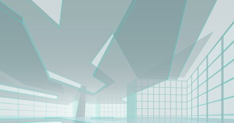 Modern architecture 3d rendering