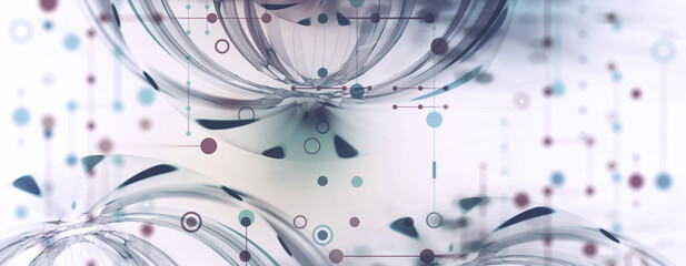Abstract techno space background. Cyber fantasy 3D illustration. Novelty of form and fresh innovation of digital ideas