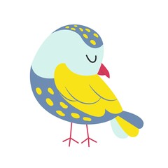 Cute little bird. Exotic bird. Vector illustration.