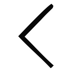 Simple Left arrow doodle icon with black line