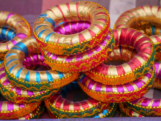 Colorful designer Head Carrying Ring, Support for Head Loads of carrying water pot in village