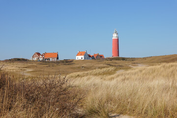 Scenery of Lighthouse Texel in the north of Texel in the Netherlands