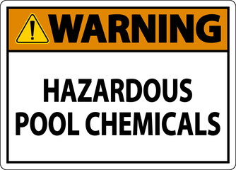 Fototapeta premium Warning Hazardous Pool Chemicals On White Background