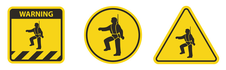 PPE Icon.Safety Harness Must Be Worn Symbols Sign Isolate On White Background,Vector Illustration EPS.10 - obrazy, fototapety, plakaty