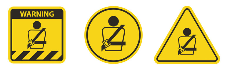 PPE Icon.Wearing a seat belt Symbol Sign Isolate On White Background,Vector Illustration EPS.10