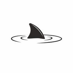 Fototapeta premium Vector illustration of shark fin or killer whale black and white predatory mammal of the sea and ocean