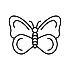Butterfly outline icon. Insect simple line vector icon. Symbol, logo illustration on white background Pixel perfect vector graphics