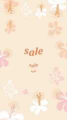 sale / background with flowers