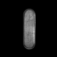 metal letter I - Capital 3d brushed iron font - suitable for industry, underground culture or design related subjects