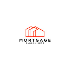 Fototapeta premium modern mortgage logo design vector illustration. elegant real estate logo vector design template. simple housing area logo design with outline, minimalist and unique styles isolated white background