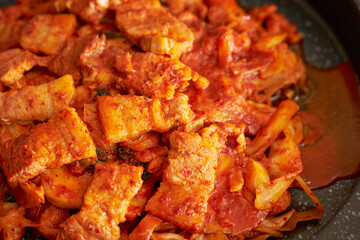 Spicy stir-fried meat and vegetables 
