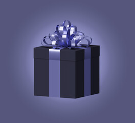 3d render very peri gift box isolated on white.