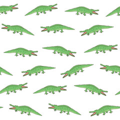Crocodile simple seamless vector pattern