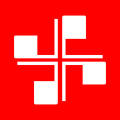 Obraz premium Red plus logo icon vector design.