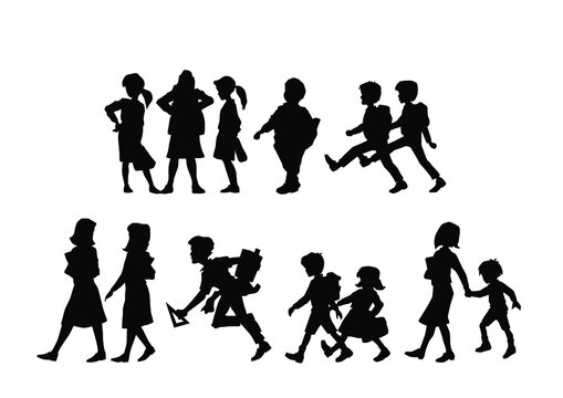 School Children Silhouettes