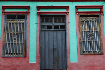 Detail of a house in the city of Santiago De Cuba, Cuba