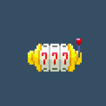 slot machine in pixel art style