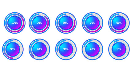 percentage infographics vector illustration in shape of colorful gradient circle