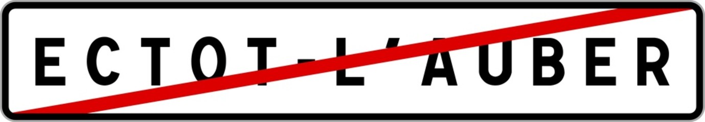 Panneau sortie ville agglomération Ectot-l'Auber / Town exit sign Ectot-l'Auber