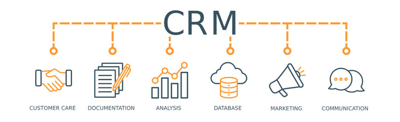 CRM Banner Web Icon Vector