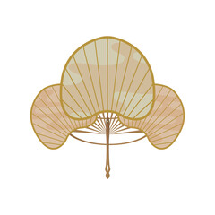 Illustration of asian fan in a detailed modern style.