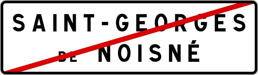 Panneau sortie ville agglomération Saint-Georges-de-Noisné / Town exit sign Saint-Georges-de-Noisné