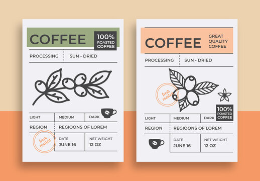 Vintage Coffee Label Layout for Package