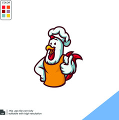 Chicken mascot logo vector. Chicken vector illustration. Organic farm vector logo design