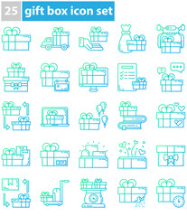 Fototapeta na wymiar birthday gift box icon set and delivery