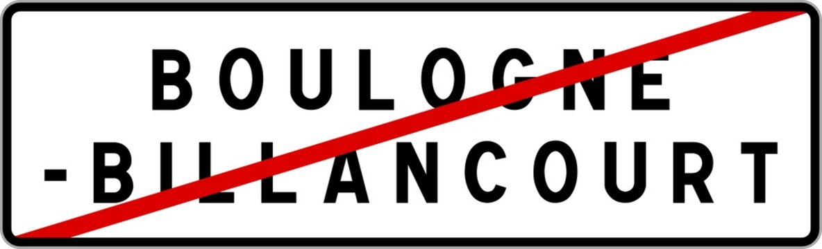 Panneau sortie ville agglomération Boulogne-Billancourt / Town exit sign Boulogne-Billancourt
