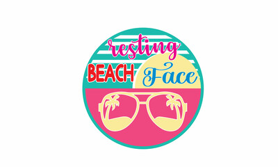 resting beach face Lettering design for greeting banners, Mouse Pads, Prints, Cards and Posters, Mugs, Notebooks, Floor Pillows and T-shirt prints design