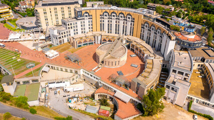 Aerial view on the Regina Elena National Cancer Institute in Rome, Italy. It is a specialist...