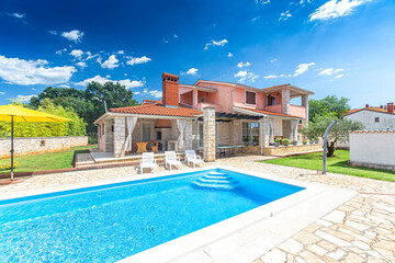 Croatia, Istria, Pula, holiday house with garden and pool